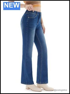 Petite High Waisted Bootcut Stretch Flare Jeans - 24-30 Inseam